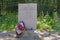 KALININGRAD REGION, RUSSIA. A stele in memory of the staff of the Polish consulate who died in the concentration camp Hokhenbrukh.