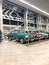 Kaliningrad, Russia - 19 January 2021 Retro cars in waiting room inside the Kaliningrad international airport Khrabrovo