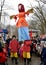 KALININGRAD, RUSSIA. Buffoons bear an effigy at the celebration of Maslenitsa in the park