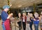 KALININGRAD, RUSSIA. Children taste chocolate in production. Children`s excursion to the belgostar chocolate factory