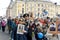 KALININGRAD, RUSSIA. A crowded procession with portraits of participants in the Great Patriotic War. The action Immortal regiment