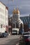 Kaliningrad, Russia - February 10, 2019 :golden domes of White church
