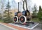 KALININGRAD, RUSSIA - FEBRUARY 26, 2020: Layout of Cherepanov `s first Russian steam locomotive 1833. Russian text - steam