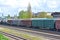 KALININGRAD, RUSSIA. The freight train costs at the railway station