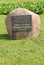 KALININGRAD, RUSSIA. A memorial sign at the site of the house of the German writer E.T.A. Hoffmann. Russian text