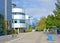 KALININGRAD, RUSSIA.   A view of the main building of the World Ocean Museum and the Planet Ocean building under construction