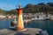 Kalk harbor entrance lighthouse in False Bay in Capetown South Africa