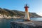 Kalk harbor lighthouse in False Bay in Capetown South Africa