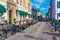 Kalmar, Sweden, July 14, 2022: Commercial street in Kalmar, Swed