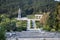 Kalofer, Bulgaria - August 25, 2018: Memorial complex, enormous granite statue monument of Hristo Botev, poet and revolutionary, B