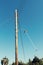 Kalogria Greece Sithonia street lamp changing Clear blue sky and trees No people