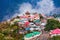 Kalpa town aerial panoramic view, India