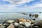 Kaltene Beach is covered with glacial stones that stretches up to Roja Town in Latvia