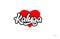 kaluga city design typography with red heart icon logo