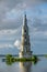 Kalyazin Bell Tower Flooded Belfry over waters of Volga River as part of Monastery of St. Nicholas, opposit