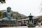 KAMAKURA, JAPAN April 9: Monumental famous bronze statue of the