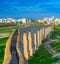 Kamares Aqueduct Larnaca cityscape, Cyprus