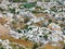 Kamari village, Santorini, Greece, aerial view