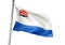Kamchatka Krai region of Russia Flag waving isolated on white background realistic 3d illustration