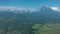 Kamchatka landscape, aerial view. Beautiful conical volcanoes