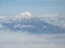 Kamchatka volcano. View in aircraft window