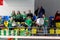 KAMENSKY, Ukraine - February 14, 2020. Sports spectators, fans do not support their team during women`s volleyball tournament.