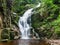 Kamienczyk`s Waterfall located in Poland, in Sudetes mountains.