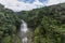 Kamikawa Otaki Waterfall and green forest in Kagoshima