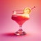 Kamikaze Cocktail on Pink Background, Strong Party Coctail, Bar Drink, Abstract Generative AI Illustration