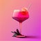Kamikaze Cocktail on Pink Background, Strong Party Coctail, Bar Drink, Abstract Generative AI Illustration