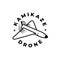 Kamikaze drone with propeller logo design. An unmanned aerial vehicle with a bomb