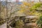 Kamikochi nature trails with tree in forrest during autumn season by Wooden walkpath