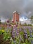 Kamp-Lintfort, Germany 06/08/2020: Colorful Flowers With Conveyor Tower In The Background At The Landesgartenschau 2020 in Kamp-