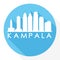 Kampala Uganda Flat Icon Skyline Silhouette Design City Vector Art Logo.