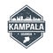 Kampala Uganda Travel Stamp Icon Skyline City Design Tourism.