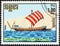 KAMPUCHEA - CIRCA 1986: A stamp printed in Kampuchea from the `Medieval Ships` issue shows Galley, circa 1986.