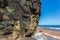 Kanak petroglyphs. Aboriginal art. Indigenous native people traditional customary ancient old rock carvings, New Caledonia.