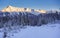 Kananaskis Cross Country Ski Trail Sunset Reflection Mountain Peak Banff National Park Cold Country Winter