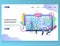 Kanban board management vector website landing page design template