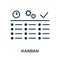 Kanban icon. Monochrome sign from project development collection. Creative Kanban icon illustration for web design