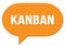 KANBAN text written in an orange speech bubble