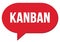 KANBAN text written in a red speech bubble