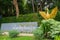 Kanchanaburi, Thailand - Aug 26, 2018 : Sign of saiyok noi waterfall. In some parts of the waterfall, there are large areas for