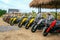 KANCHANABURI, THAILAND - OCTOBER 20, 2019 : Yamaha X-Max 300 big scooter motorbike gang were parking in the line for meeting and