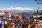 Kanchenjunga Mountain and prayer flags