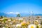 Kanchenjunga Mountain Range from Pelling Helipad Top. Scenic view of mountains, Kanchenjunga Region, Himalayas, Nepal. Shoot