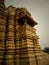 Kandariya Mahadeva temple in Khajuraho,India with details of architectural ornamentation