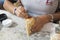 Kandy, Sri Lanka: 03/18/2019: Skilled wood carver hand crafting carvings for the tourist souvenirs