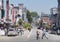 Kandy, Sri  Lanka: 03/19/2019 : City center with busy street scene with locals crossing the road