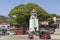 Kandy, Sri Lanka - February 12, 2017: City traffic, Clock tower